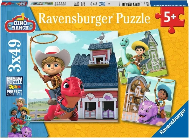 Puzzle Dino Ranch de la Ravensburger 3x49 piese