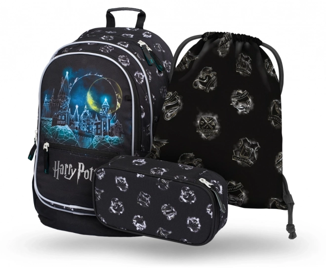 Set 3 în 1 Harry Potter Hogwarts: rucsac, penar, săculeț