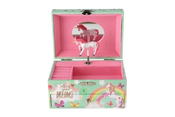 Cutie muzicală pentru bijuterii cu model unicorn