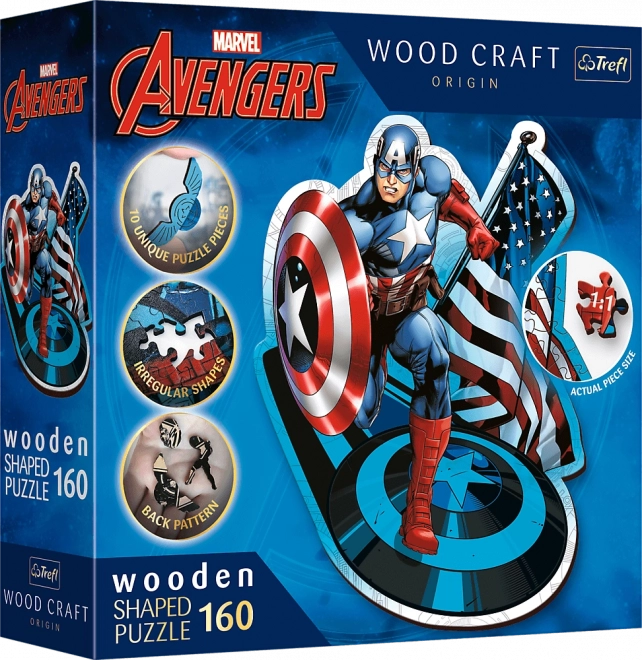 Puzzle din lemn Captain America - 160 piese