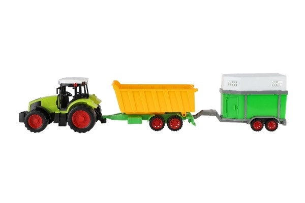 Tractor cu remorcă din plastic 19cm