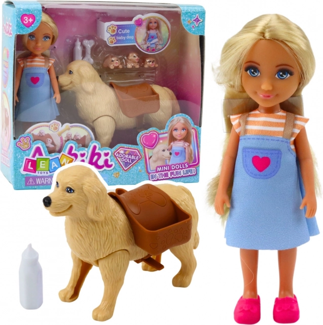Set Mini Păpușă Ankiki Câine cu Cățeluși