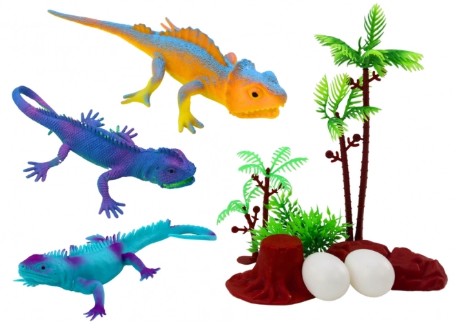 Set de figurine șopârle și reptile colorate