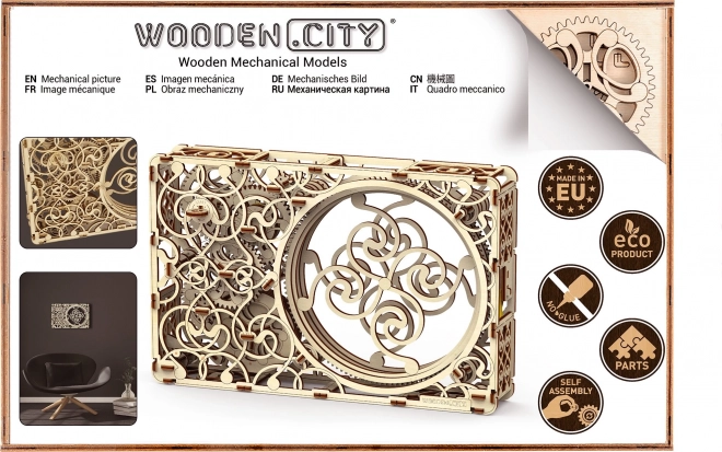 Tablou mecanic - puzzle 3D din lemn