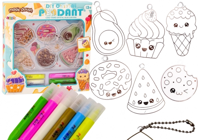 set creativ vitralii agățători diy cu babane avocadă și pepene