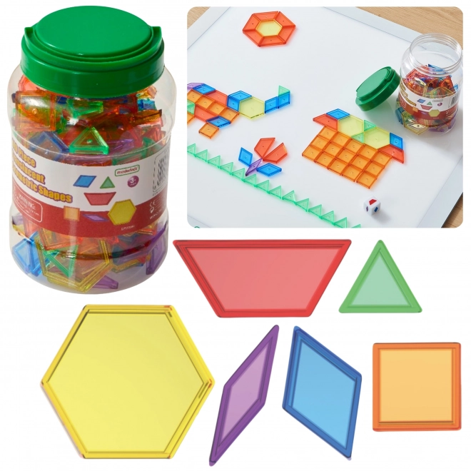 Setul de cuburi Montessori Tangram Mozaic 140 piese