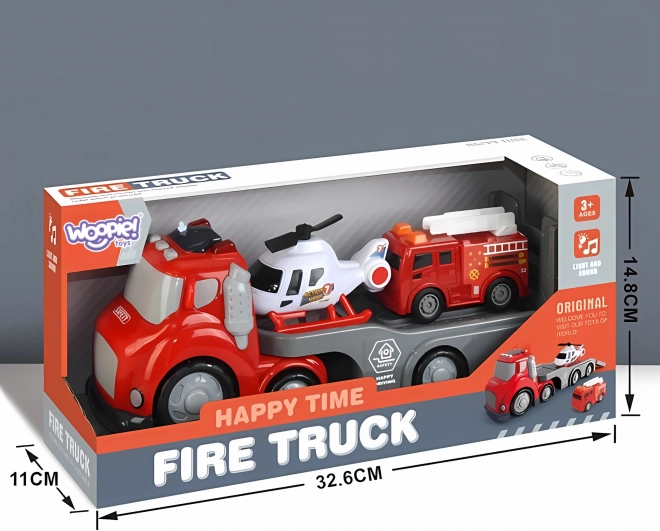 Camionetă de Pompieri Roșie CITY TRUCK cu Efecte Sonore și Luminoase