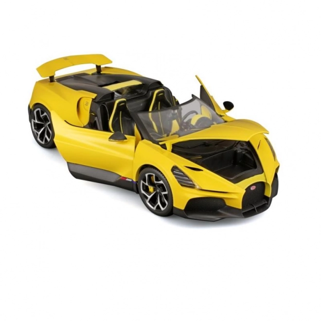 Model auto Bburago Bugatti Mistral galben la scară 1:18