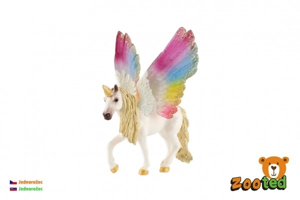 Unicorn cu aripi curcubeu