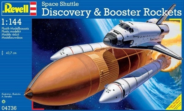 Model plastic navetă spațială Discovery și rachete booster