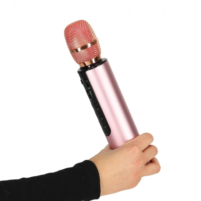 Microfon wireless pentru karaoke Bluetooth roz