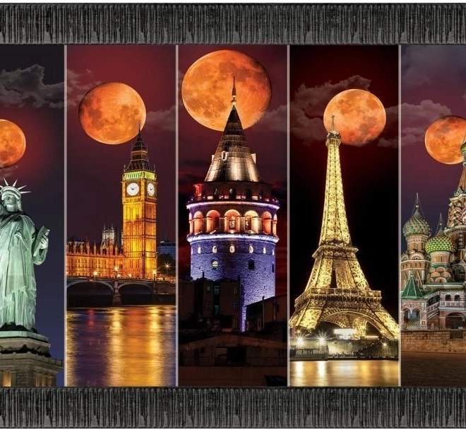 Puzzle cu ramă și lipici 3în1 Luna Sângerie 1000 piese