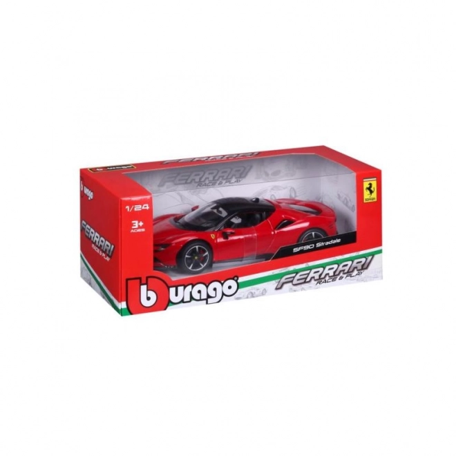 Mașina de jucărie Ferrari SF90 Stradale roșie 1:24