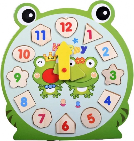 Ceas din lemn puzzle broscuță