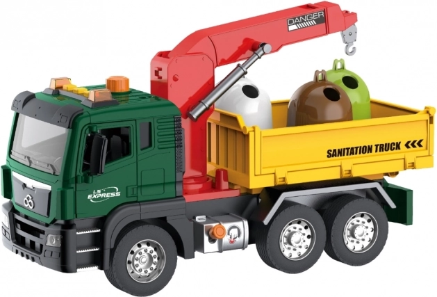 Woopie Camion pentru deșeuri cu macara pentru sortarea deșeurilor - scară 1:10