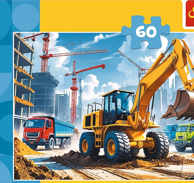 Puzzle Tractor cu încărcător excavator 60 piese