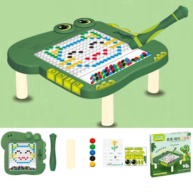 Tablă magnetică educativă Dinozaur verde