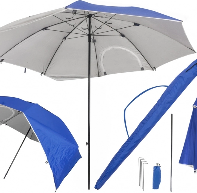 Umbrelă mare pliabilă de plajă și grădină 2 în 1