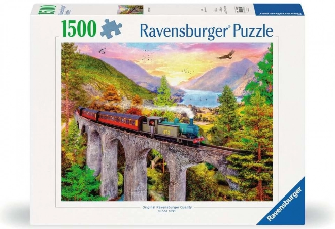 Puzzle Toamna cu Trenul 1500 Piese