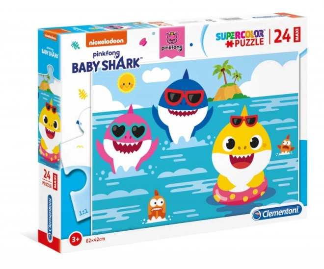 Puzzle Maxi 24 piese Baby Shark de la Clementoni