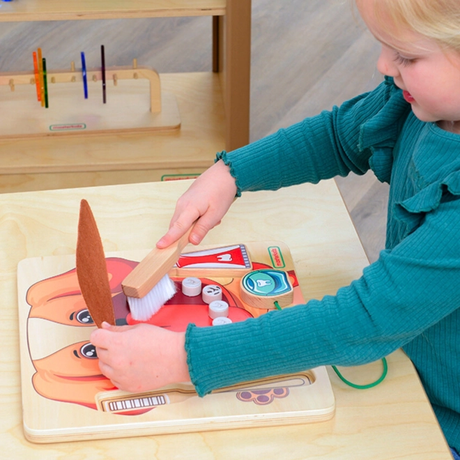 Masterkidz învățarea igienei orale cu cățelușul - tablă educațională Montessori