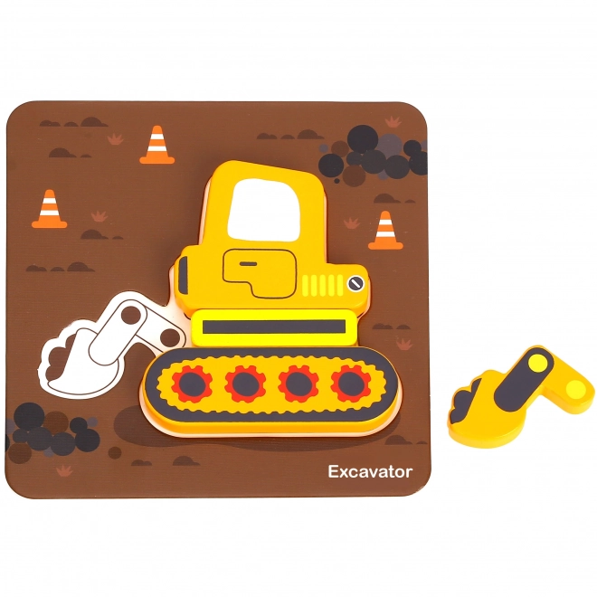 Puzzle din lemn pentru vehicule Woopie Montessori FSC