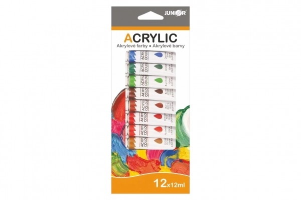 Set culori acrilice pentru artizanat și pictură, 12 ml, 12 bucăți