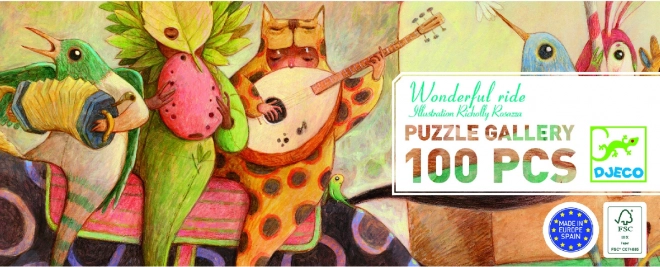 Puzzle panoramic DJECO Wonderful Ride 100 piese