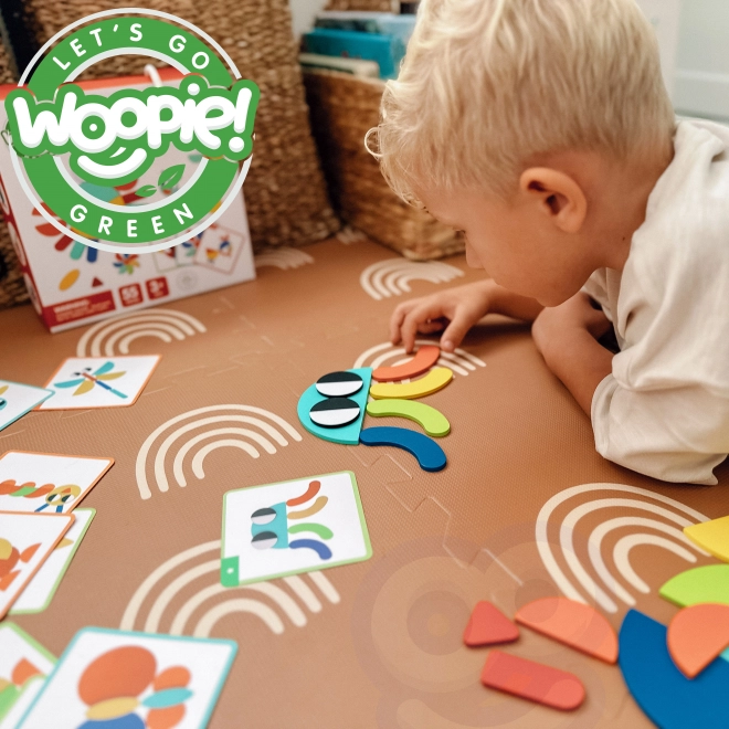 Puzzle din lemn Montessori cu 40 de modele de la WOOPIE Green