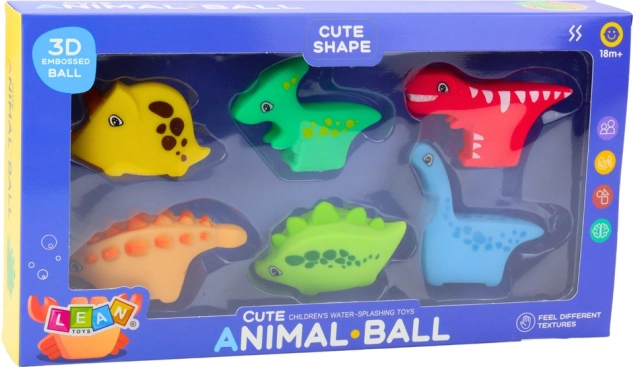 Set de jucării din cauciuc pentru baie Dino World 6 bucăți
