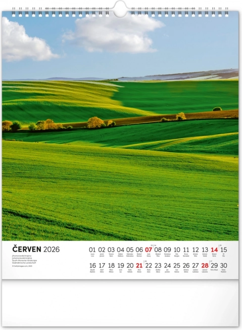 Calendar de perete Plimbări prin peisajele Moraviei 2026
