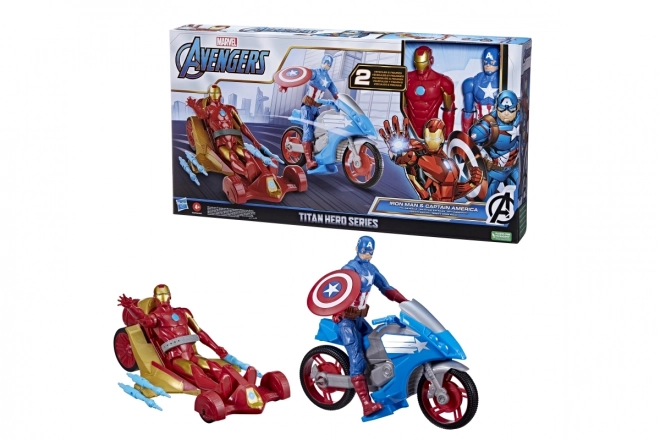 Set figurine Avengers cu vehicule