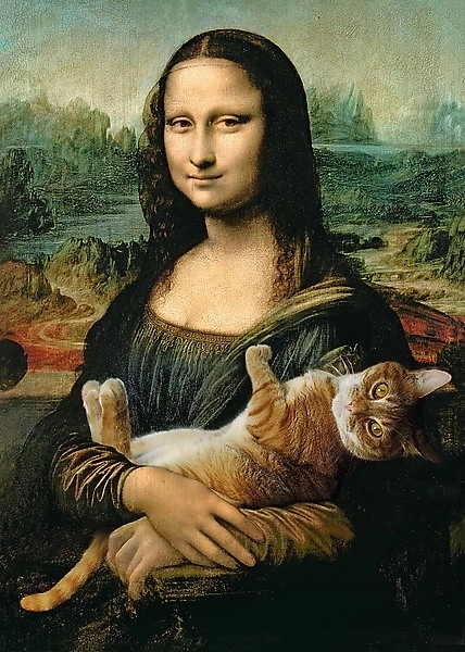 Puzzle Mona Lisa și pisica Mruczek 500 piese