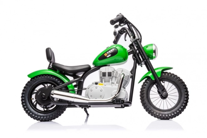 Motocicletă verde pe baterie 36V