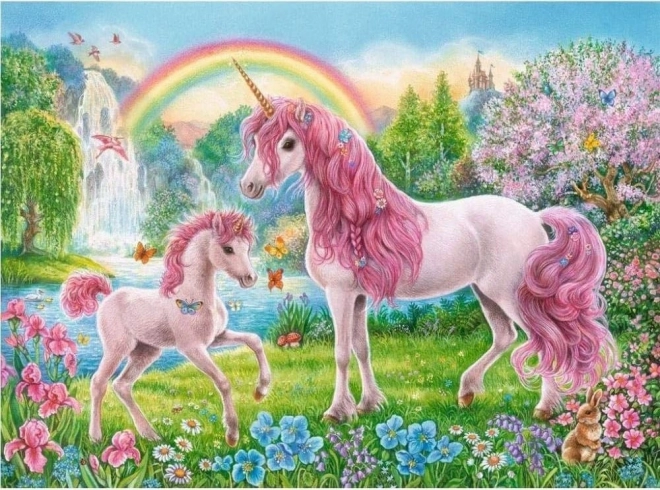 Mozaic cu diamante - unicorni în grădină