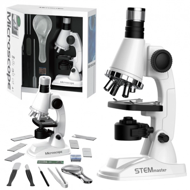 Microscop educativ pentru copii cu accesorii alb