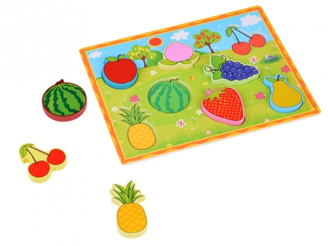 Puzzle educative din lemn Fructe