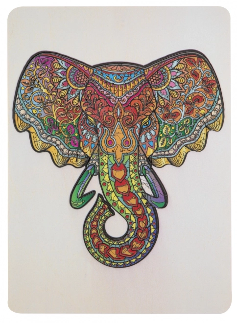 Puzzle de lemn cu contur elefant