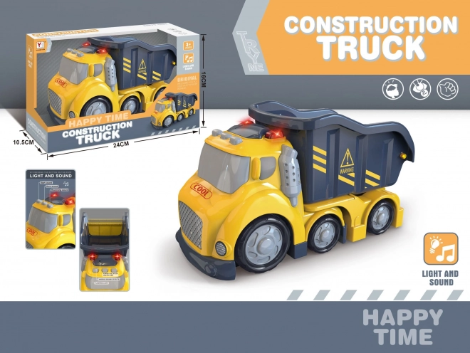 Camion basculant de construcții cu efecte