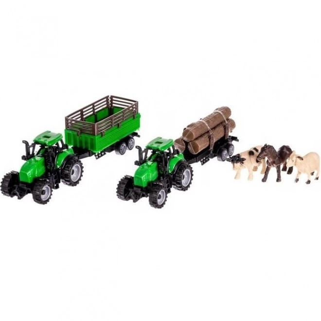Set ferma cu animale și 2 tractoare 102 piese