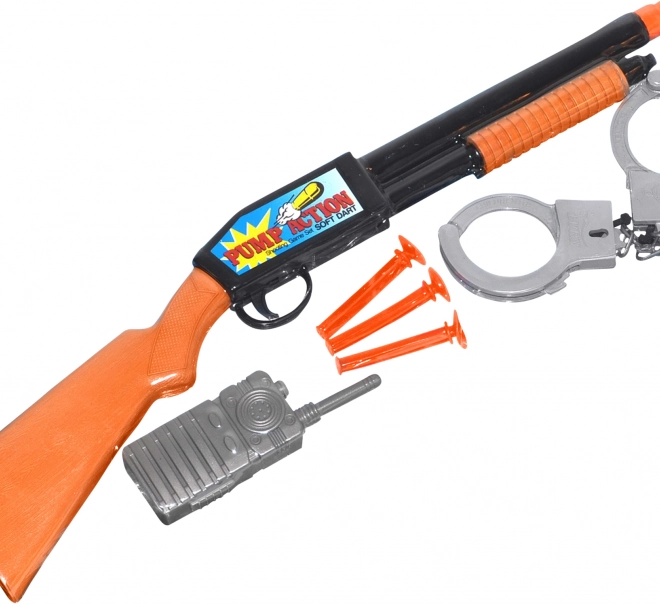 Set jucării poliție cu pușcă și accesorii