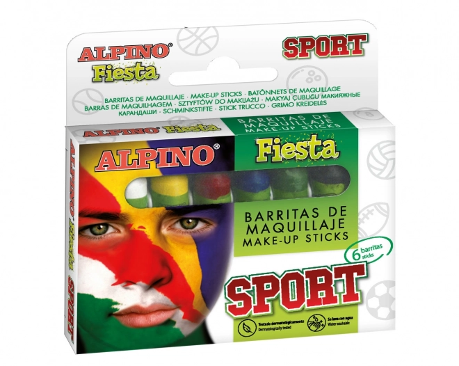 Set de creioane pentru pictat pe față Alpino sportiv 6 culori