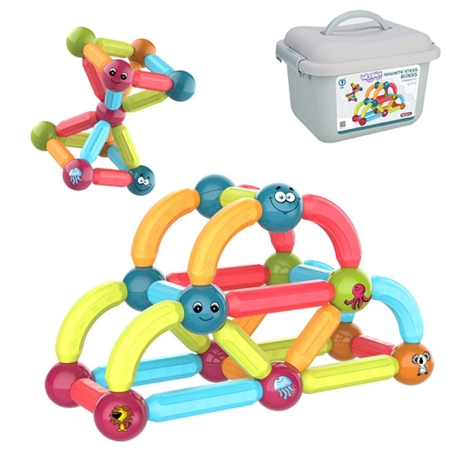 Set de construcții magnetice educative Woopie 52 bucăți