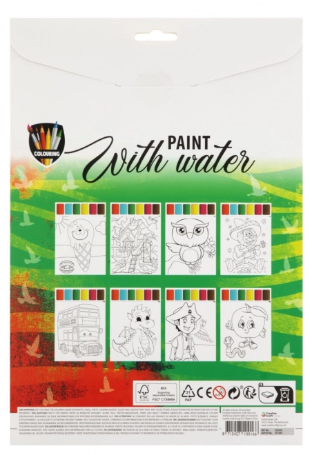 Carte de colorat cu apă și pensulă A4