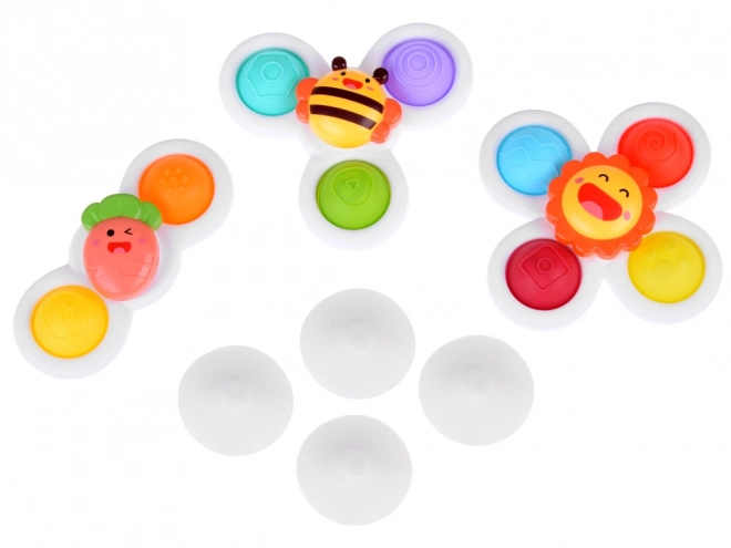 Jucărie senzorială fidget spinner cu ventuză, set de 3
