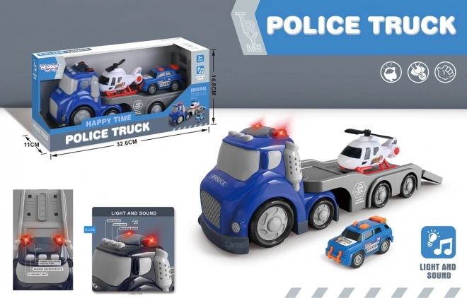 Woopie Vagon Poliție Albastru City Truck cu Efecte Luminoase și Sonore