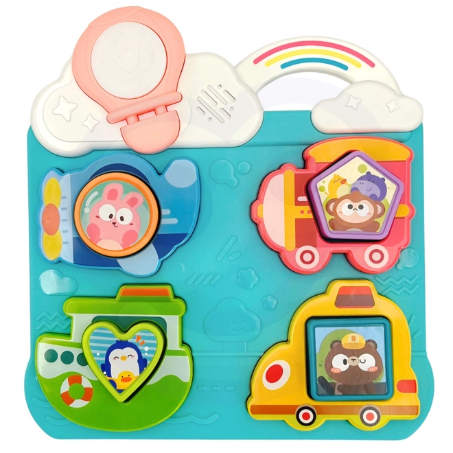 Puzzle Interactivă Cu Vehicule Și Animale Woopie