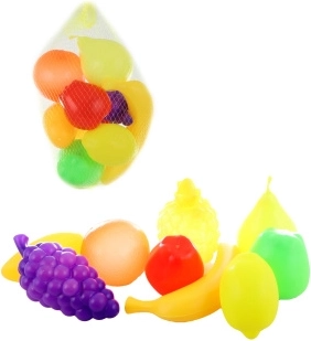 Fructe din plastic pentru bucătăria copiilor – 9 bucăți în plasă