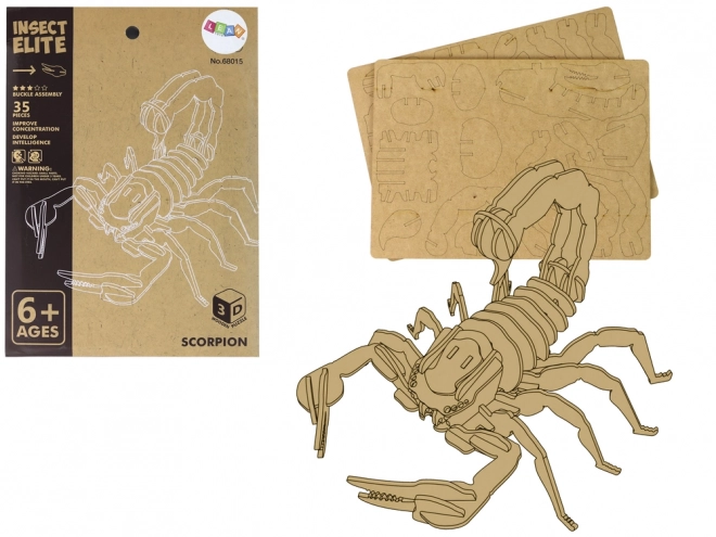 Puzzle din lemn 3D Scorpion educațional