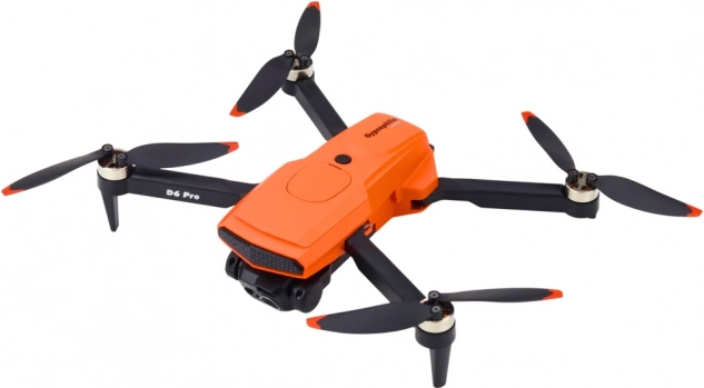 Dron D6 Pro cu cameră dublă HD și lumini LED, portocaliu